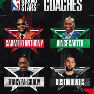 2月14日开战，全明星新秀赛主帅：安东尼、卡特、麦迪、小里弗斯